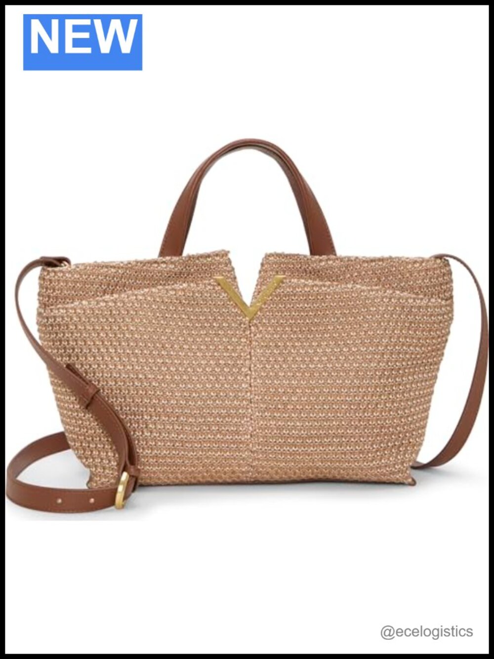 Vince Camuto April Satchel Straw Crossbody Bag Women's